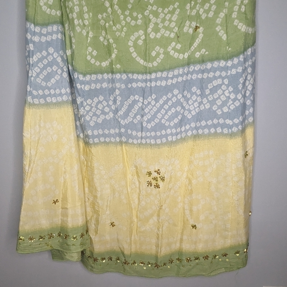 Vintage Newport News green color block sequins maxi skirt size woman's Large - Picture 4 of 5